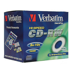 VERBATIM CD-RW(10-Pack)Jewel High Speed 8x-12x DLP 700MB