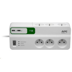 APC Essential SurgeArrest 6 outlets with 5V, 2.4A 2 port USB charger, 230V France, 2m