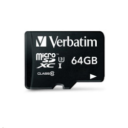 VERBATIM MicroSDXC karta 64GB Pro, U3 + adaptér