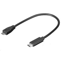 PREMIUMCORD Adaptér USB 3.1 C male - USB 2.0 Micro-B male, 0,2m