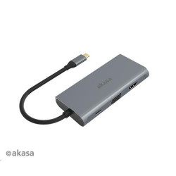 AKASA adaptér USB Type-C 9-in-1 Dock (PD Type-C, HDMI, VGA, 3 x USB 3.0 Type-A, RJ45, SD and Micro SD Card Reader)