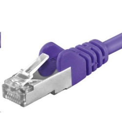 PREMIUMCORD Patch kabel CAT6a S-FTP, RJ45-RJ45, AWG 26 7 1,5m fialová