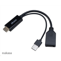 AKASA kabel redukce HDMI na DisplayPort, with USB power cable 4K@60Hz, 25cm