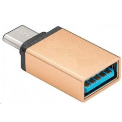 PREMIUMCORD Adaptér USB 3.1 C male - USB 3.0 A female, zlatý, OTG