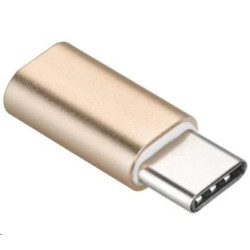 PREMIUMCORD Adaptér USB 3.1 C male - USB 2.0 Micro-B female, zlatý