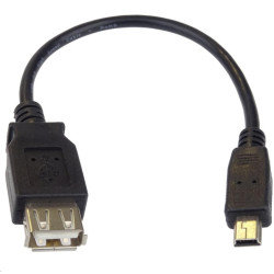 PREMIUMCORD USB redukce kabel USB A female - Mini 5pin USB male 20cm OTG