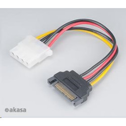 AKASA kabel SATA redukce napájení na 4pin Molex, 15cm, 2ks v balení