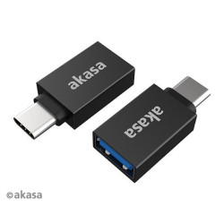 AKASA adaptér USB3.1 Gen2 Type-A na Type-C (F M), 2ks v balení