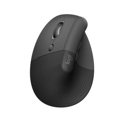 Logitech Lift Vertikální ergonomická myš pro Business, pro leváky, 2.4GHZ BT, graphite black