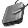 AXAGON CRE-S3C, USB-C 3.2 Gen 1 - SUPERSPEED čtečka karet, 3-slot & lun SD microSD CF, podpora UHS-II