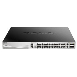 D-Link DGS-3130-30PS E L3 Stackable Managed Gigabit PoE Switch, 24x PoE gigabit, 2x 10GBASE-T, 4x SFP+, 370W PoE