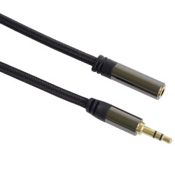 PREMIUMCORD kabel, stíněný, Jack 3.5mm - Jack 3.5mm M F 1,5m