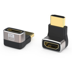 PREMIUMCORD Adaptér spojka 8K HDMI A - HDMI A, F M, zahnutá do pravého úhlu 90°