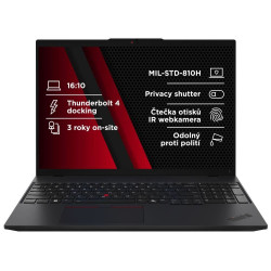 Lenovo ThinkPad L16 Gen1 16" U5-125U 16 GB 512 GB Intel Graphics 4-Cores iGPU Windows 11 Pro Černá