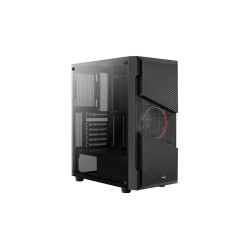 AEROCOOL skříň Menace Saturn FRGB ML G, Mid tower, 2x USB 3.0, 2x audio, 1x 120mm FRGB Fan, bez zdroje