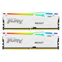 KINGSTON DIMM DDR5 32GB (Kit of 2) 6400MT s CL32 Non-ECC FURY Beast RGB XMP, Bílá