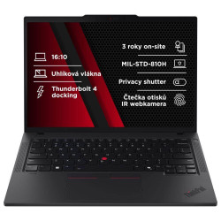 Lenovo ThinkPad TP T14 G5 14" U7-155U 32 GB 512 GB Intel Graphics 4-Cores iGPU Windows 11 Pro Černá