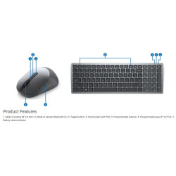 Dell Multi-Device Wireless Keyboard and Mouse - KM7120W - Czech Slovak