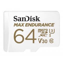 SanDisk Max Endurance - Paměťová karta flash (adaptér microSDXC na SD zahrnuto) - 64 GB - Video Class V30 UHS-I U3 Class10 - microSDXC UHS-I