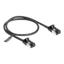 Delock - Síťový kabel - RJ-45 (M) do RJ-45 (M) - 50 cm - U FTP - CAT 8.1 - lisovaný, provedení bez hrbolků - černá