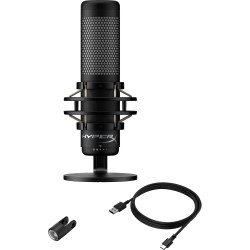 HyperX QuadCast S - USB Microphone (Black-Grey) - RGB Lighting (HMIQ1S-XX-RG G) - Mikrofon