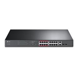 TP-LINK TL-SL1218MP 16-Port 10 100Mbps PoE+ Switch, 16 10 100Mbps RJ45 Ports, 2 Gigabit RJ45 Ports