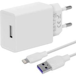 OBAL:ME Cestovní Nabíječka USB-A 10W + USB-A Lightning Kabel 1m White