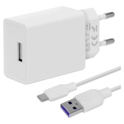 OBAL:ME Cestovní Nabíječka USB-A 10W + USB-A USB-C Kabel 1m White