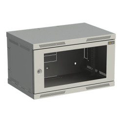 SOLARIX 19 6U 400 nástěnný rozvaděč, Rozvaděč nástěnný SENSA 6U 400mm, dveře sklo, RAL 7035