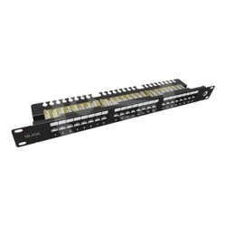 Solarix 19 Patch panel UTP 24xRJ45 CAT6 UTP 1U, Solarix 19 Patch panel UTP 24xRJ45 CAT6 UTP s vyv. lištou 1U