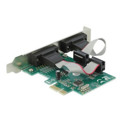 Delock PCI Express Card to 2 x Serial RS-232 - Sériový adaptér - PCIe 1.1 nízký profil - RS-232 x 2 - zelená