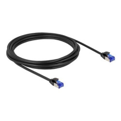 Delock - Patch kabel - RJ-45 (M) do RJ-45 (M) - 3 m - 4.5 mm - S FTP - CAT 6a - neobsahuje halogen, provedení bez hrbolků - černá