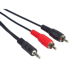 PremiumCord kabel Jack 3.5mm - 2xCINCH, M M, 1,5m