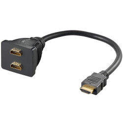 PremiumCord rozdvojka HDMI M - 2x F konektory 30cm černá