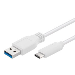 PremiumCord Kabel USB 3.1 typ C male - USB 3.0 A male 2m bílý