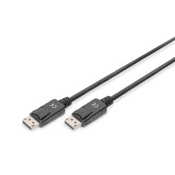 Digitus Připojovací kabel DisplayPort 1.2, DP M M, 1,0 m, se západkou, Ultra HD 4K, bl