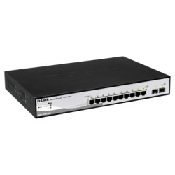 D-Link DGS-1210-10P L2 L3 Smart+ PoE switch, 8x GbE PoE+, 2x SFP, PoE 65W, fanless