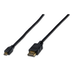 Digitus HDMI D na HDMI A připojovací kabel 1m, pozlacené kontakty