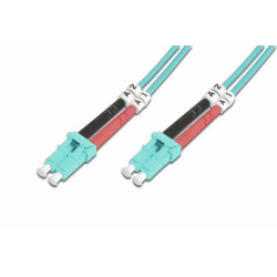 DIGITUS Fiber Optic Patch Cord, LC to LC, Multimode, OM3, 50 125 µ, Duplex Length 1m