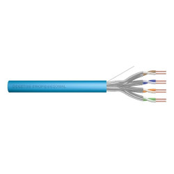 DIGITUS Instalační kabel CAT 6A U-FTP, 500 MHz Eca (EN 50575), AWG 23 1, buben 305 m, simplex, barva modrá