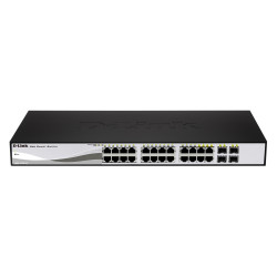 D-Link DGS-1210-24P Smart PoE switch, 24x GbE PoE+, 4x RJ45 SFP, PoE 193W