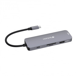 VERBATIM Hub USB-C Pro Multiport 8 Port, 3x USB 3.2, 1x USB-C, 2xHDMI, microSD SD, šedá