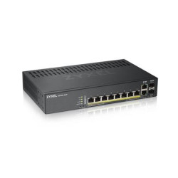 Zyxel GS1920-8HPv2, 10 Port Smart Managed Switch 8x Gigabit Copper and 2x Gigabit dual pers., hybird mode, standalone or