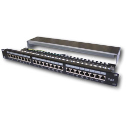 DATACOM Patch panel 19" STP 24 port CAT6A LSA 1U BK (3x8p) VL