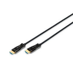 Digitus Připojovací kabel HDMI AOC s hybridním vláknem, typ A M M, 30 m, UHD 4K@60 Hz, CE, zlatá, bl