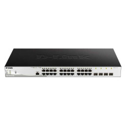 D-Link DGS-1210-28P ME 24-Port 10 100 1000BASE-T PoE + 4-Port 1 Gbps SFP Metro Ethernet Managed Switch, 193W