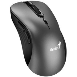 Genius Ergo 8100S Myš, bezdrátová, ergonomická, optická, 1600DPI, 6 tlačítek, USB, kovově šedá