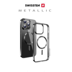 SWISSTEN POUZDRO CLEAR JELLY MagStick METALLIC PRO IPHONE 16 PRO ČERNÉ