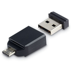 VERBATIM Flash disk Store 'n' Stay NANO 32GB USB 2.0 + OTG adaptér černá