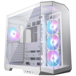 MSI skříň MAG PANO 100R PZ White bez zdroje levé a přední sklo 4x 120 mm A-RGB fan 1x USB-C 1x USB3.2 bílá